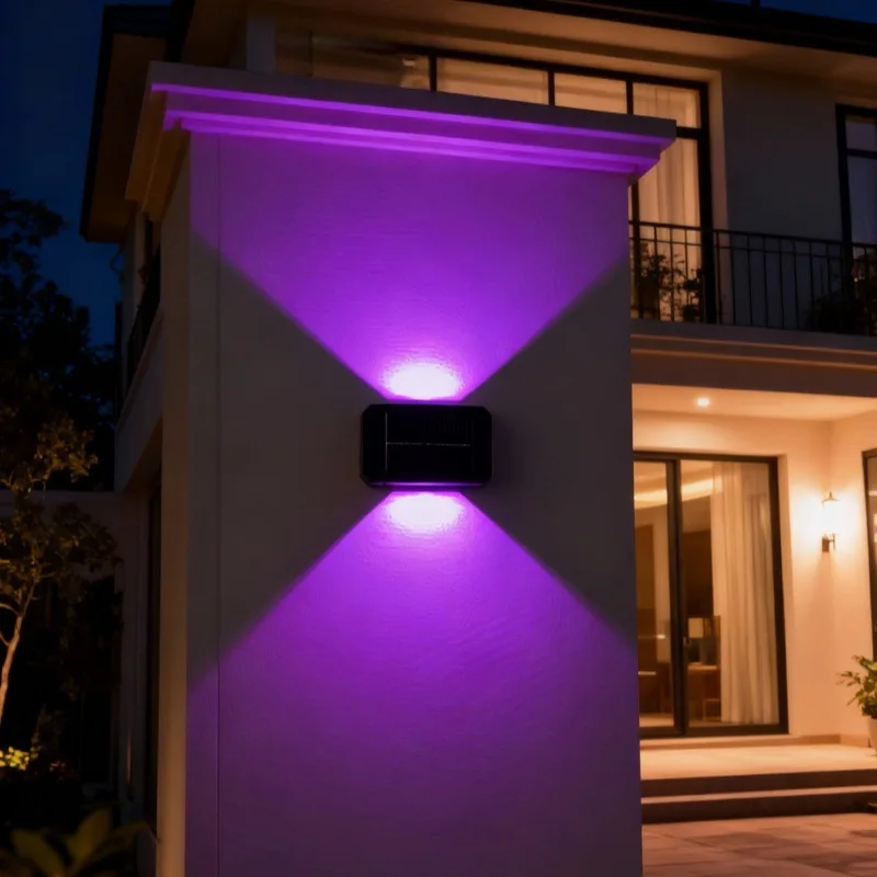 UDDALight Wall Light RGBW 2-Pack Outdoor Garden Decorative Lamp 6 LED Beads Press Switch Color Changing