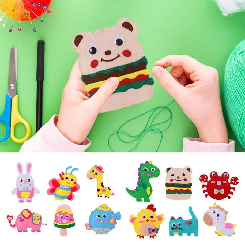 Kids Sewing Craft Cute Felt Plush Craft Kit Educational Toys For Boys And Girls Aged 3 Art And Craft Stuffed Animals Making Set