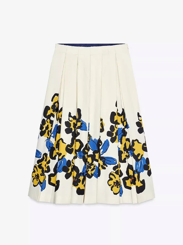 

Лето 202, новая белая длинная юбка в стиле ретро, широкая плиссированная юбка с принтом Dr, юбка трапециевидной формы с высокой талией для женщин в 20-х годов