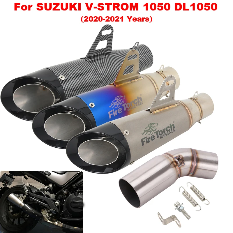 

Motorcycle Exhaust Escape Modify Middle Link Pipe 51mm Muffler Moto DB Killer Slip On For SUZUKI V-STROM 1050 DL1050 2020 2021