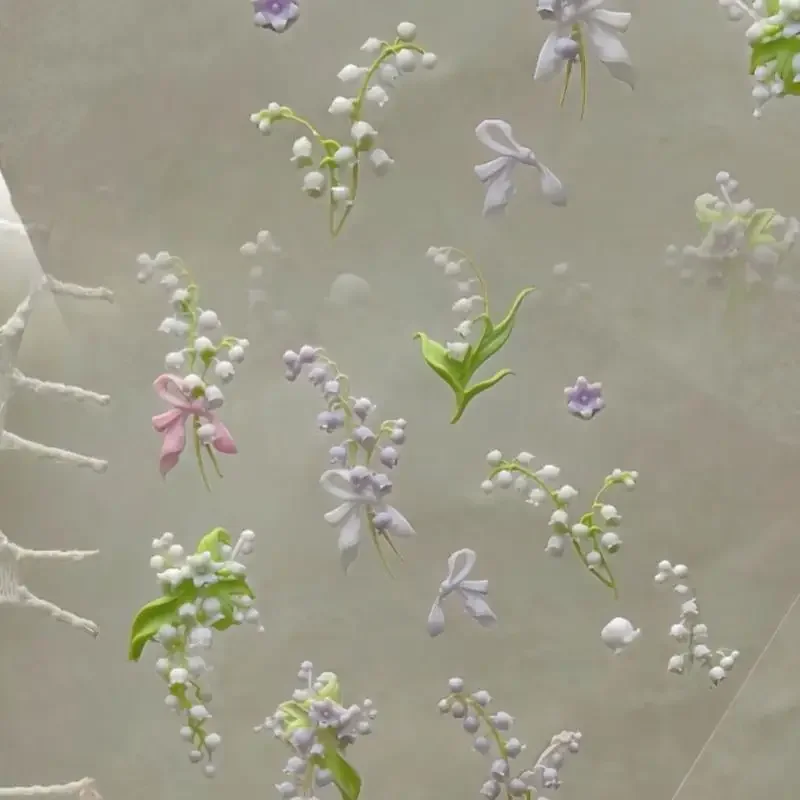 سلسلة الزهور ثلاثية الأبعاد منحني مسمار الفن العفن DIY عالية شفافة قوالب الأظافر زنبق الوادي زهرة اللوتس تصميم مسمار ديكور فني