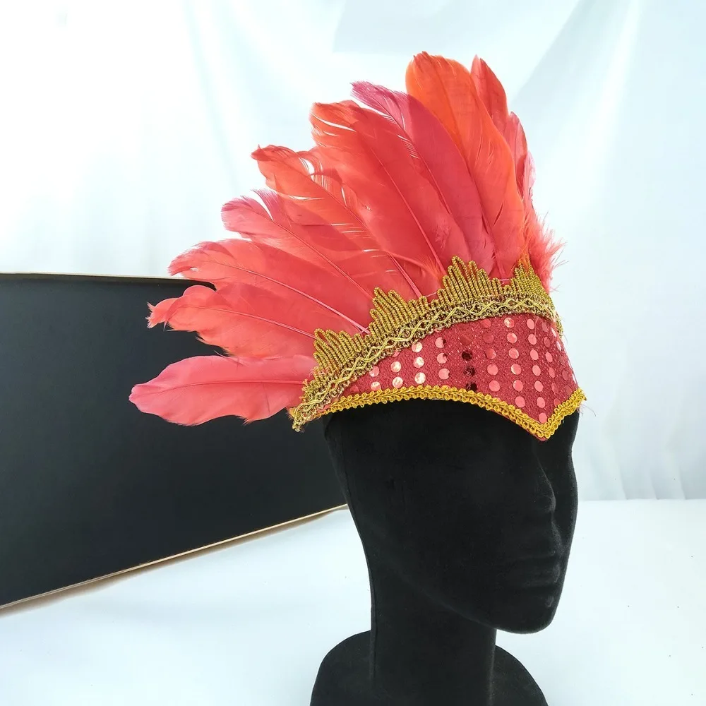 New Feather Feather Headdress Head-mounted Colorful Headwear Adjustable Colored Headwear Children's Day