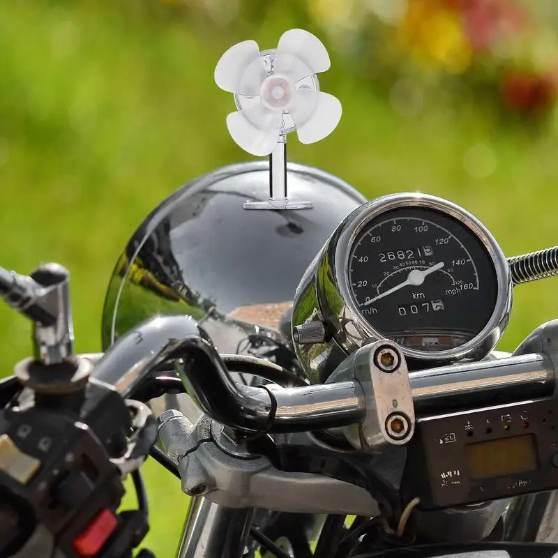 Wind Power Car Lights Windmill Shape Wind Powered LED Light Ornament Handlebar Decoration Motorcycle Decoration Car Ornaments