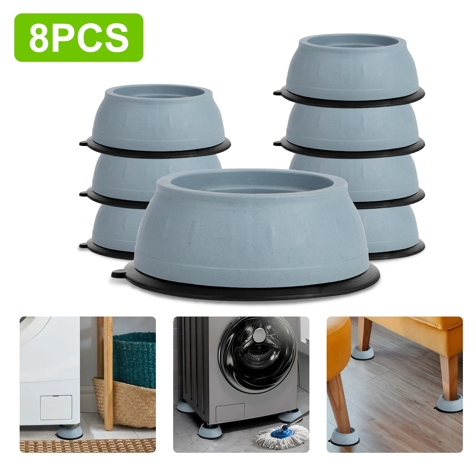 

8Pcs Anti Vibration Washing Machine Support Feet Pads Non-Slip Rubber Base Mats