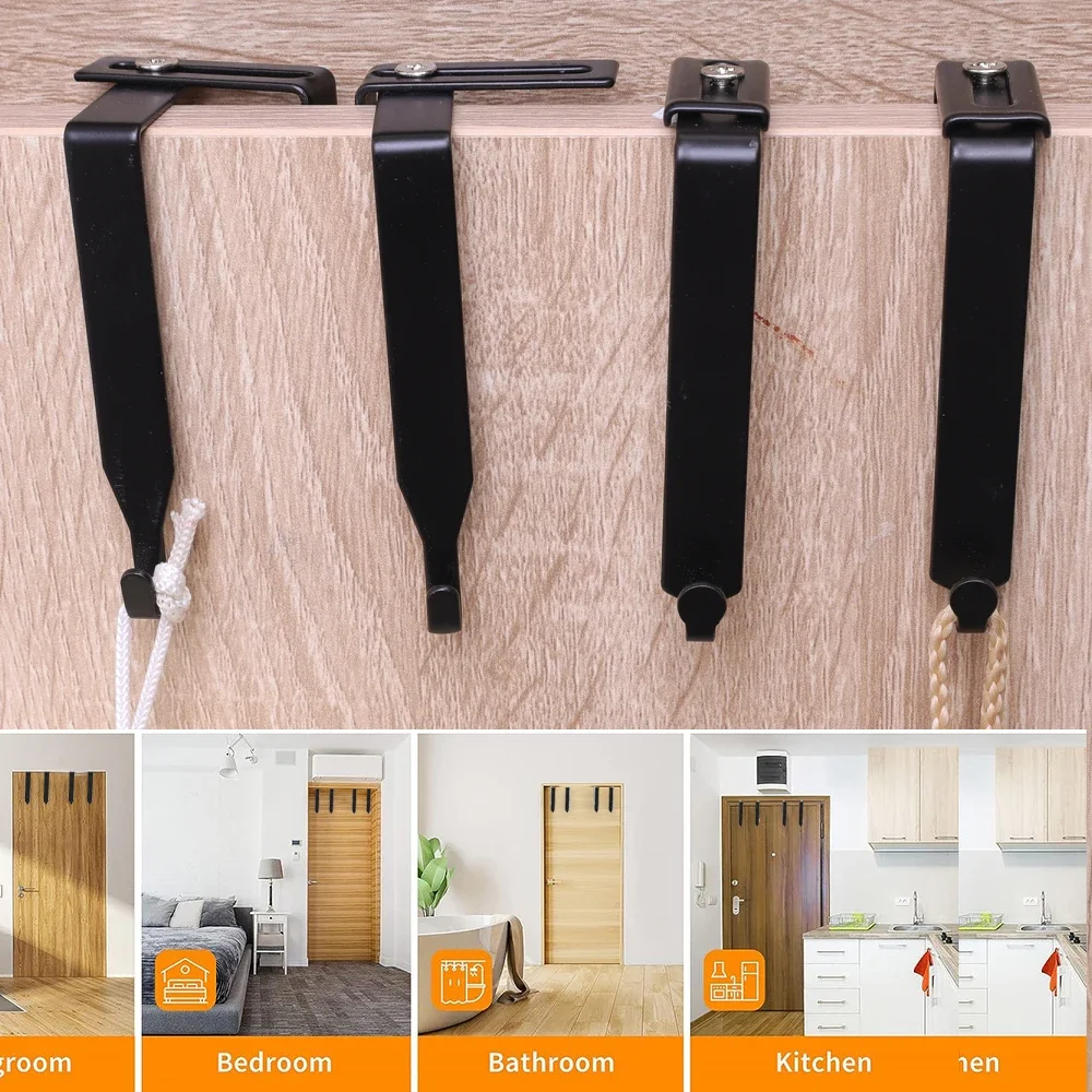 Adjustable Door Storage Hooks Partition Hangers Cabinet Hanging Hook Cubicle Hook Hanging Hats Bag Multiuse Household Supplies