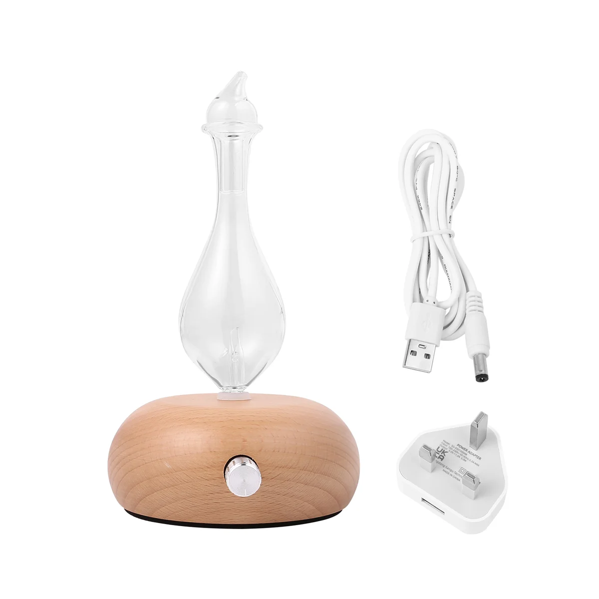 Diffusor für ätherische Öle, Holzglas, Aromatherapie, Diffusor für reine ätherische Öle, Luftvernebler, Luftbefeuchter
