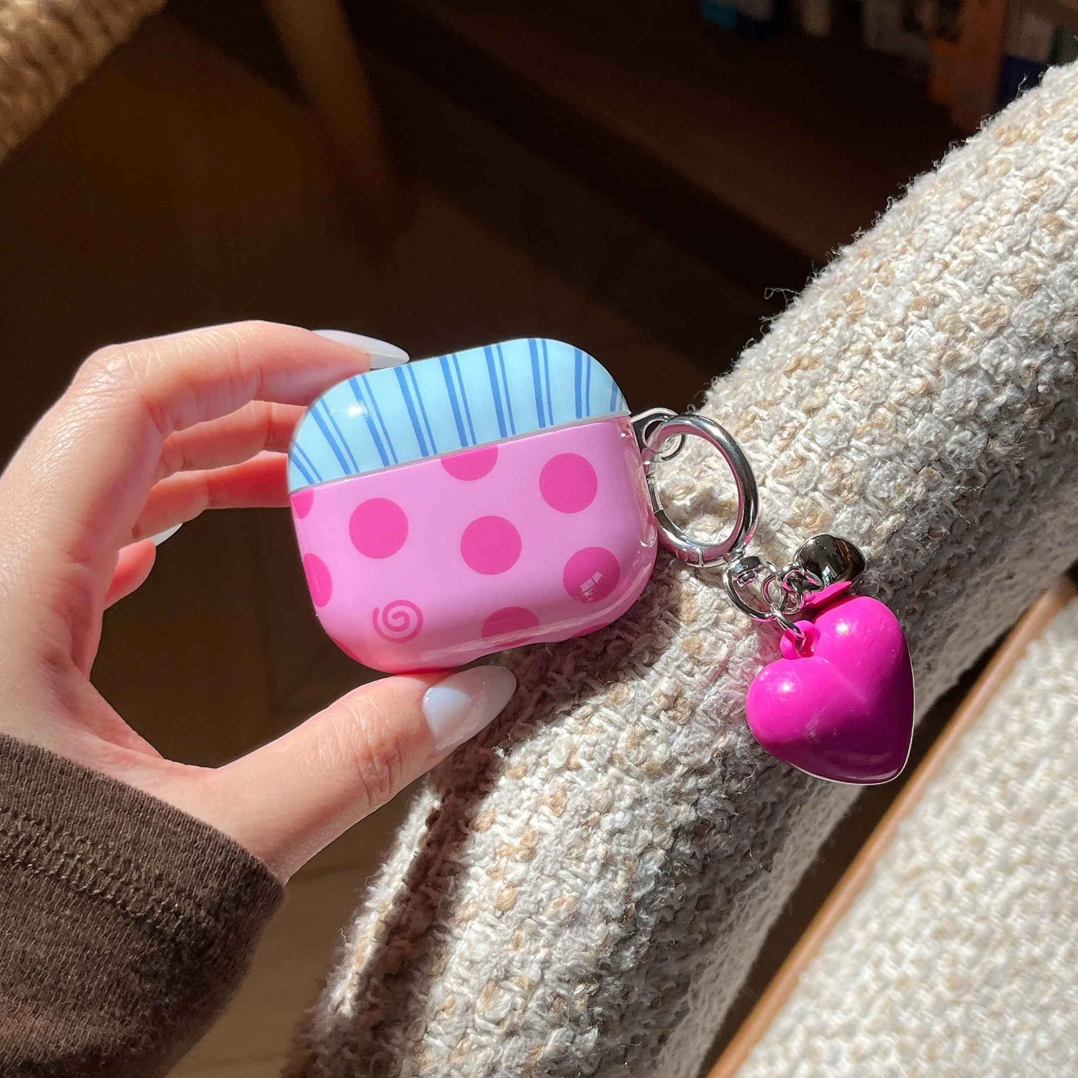 Cute point imd custodia per auricolari ciondolo amore scatola di ricarica bluetooth senza fili copertura del fumetto per apple airpods 1 4 pro 2nd 2 3 capa