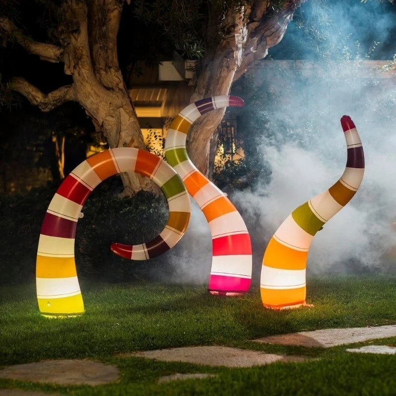 Giant Inflatable Light Up Halloween Yard Snake Outdoor Indoor Scary Decoration
