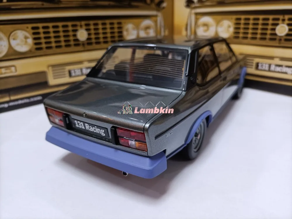 Laudoracing 1/18 For Fiat 131 2000 TC Metallic Gray Racing Edition Sports Car Model Classic Collection Miniature Replica