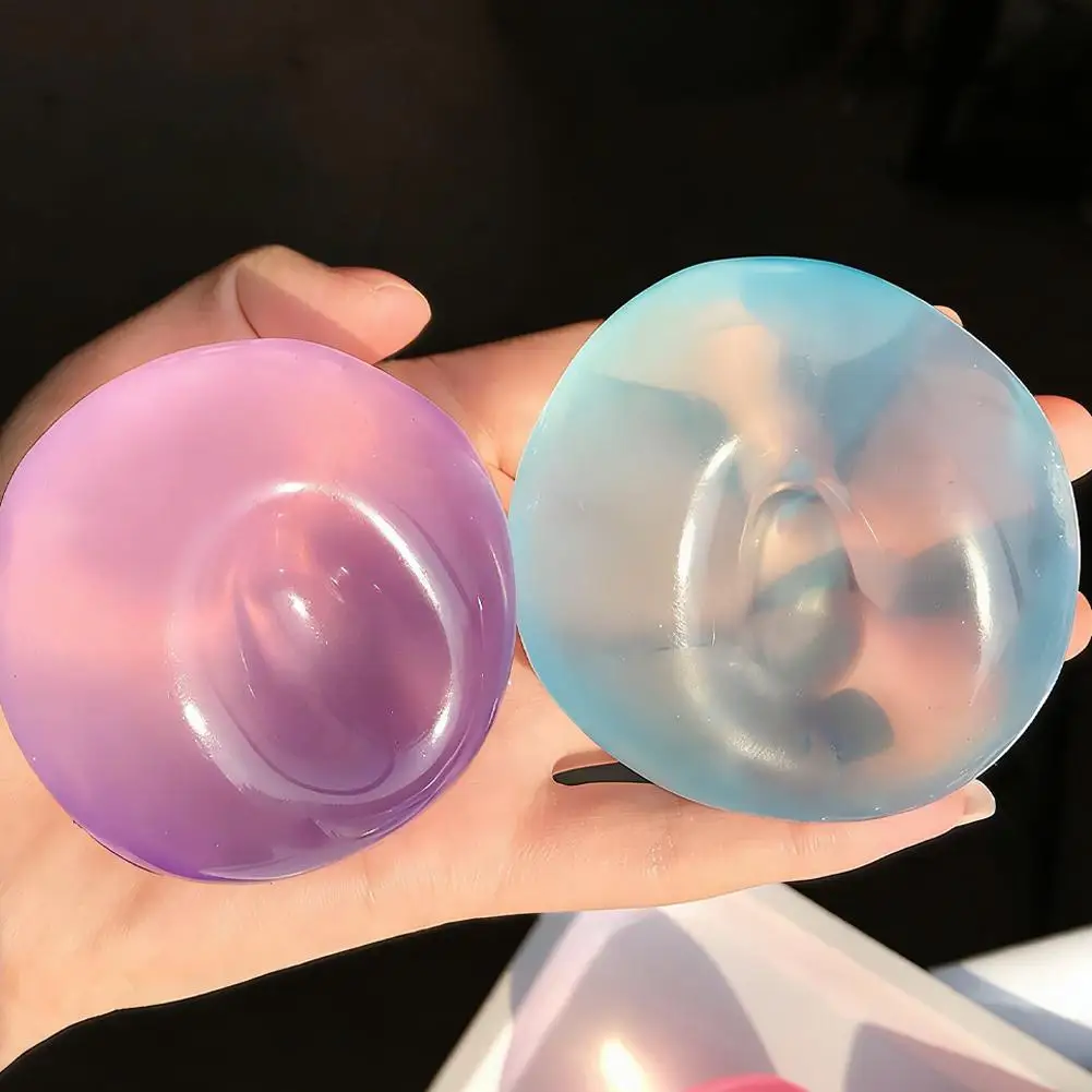 Squishy Plasticity Fidget Toy Transparency Coconut Oil Squeeze Toy Simulated Bule Transparent Ball Funny Anti-Stress Sensory Toy