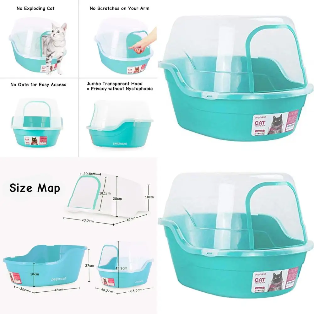 

Очень большой лазурный кошачий туалет с капюшоном