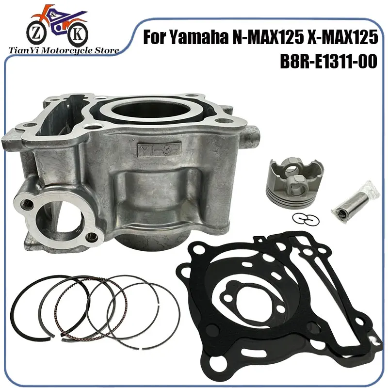 

52mm Motorcycle Cylinder Piston Kit For Yamaha N-MAX125 XMAX125NEW Tricity 125 Zuma125 BWS125 Engine Replacement B8R-E1311-00