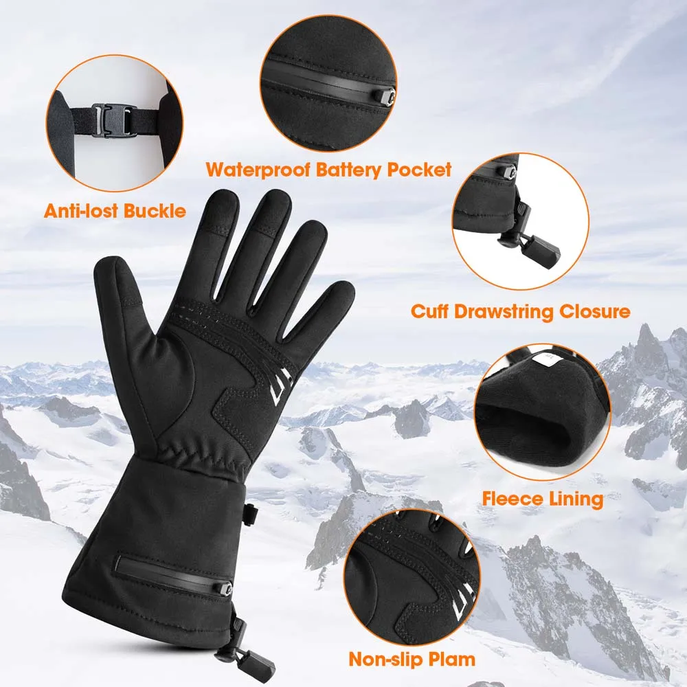 Redder Warmte Oplaadbare Elektrische Ski Verwarmde Handschoenen Touch Liners Voor Mannen Vrouwen Batterij Verwarmde Handschoen Voor Driving Jacht 2022