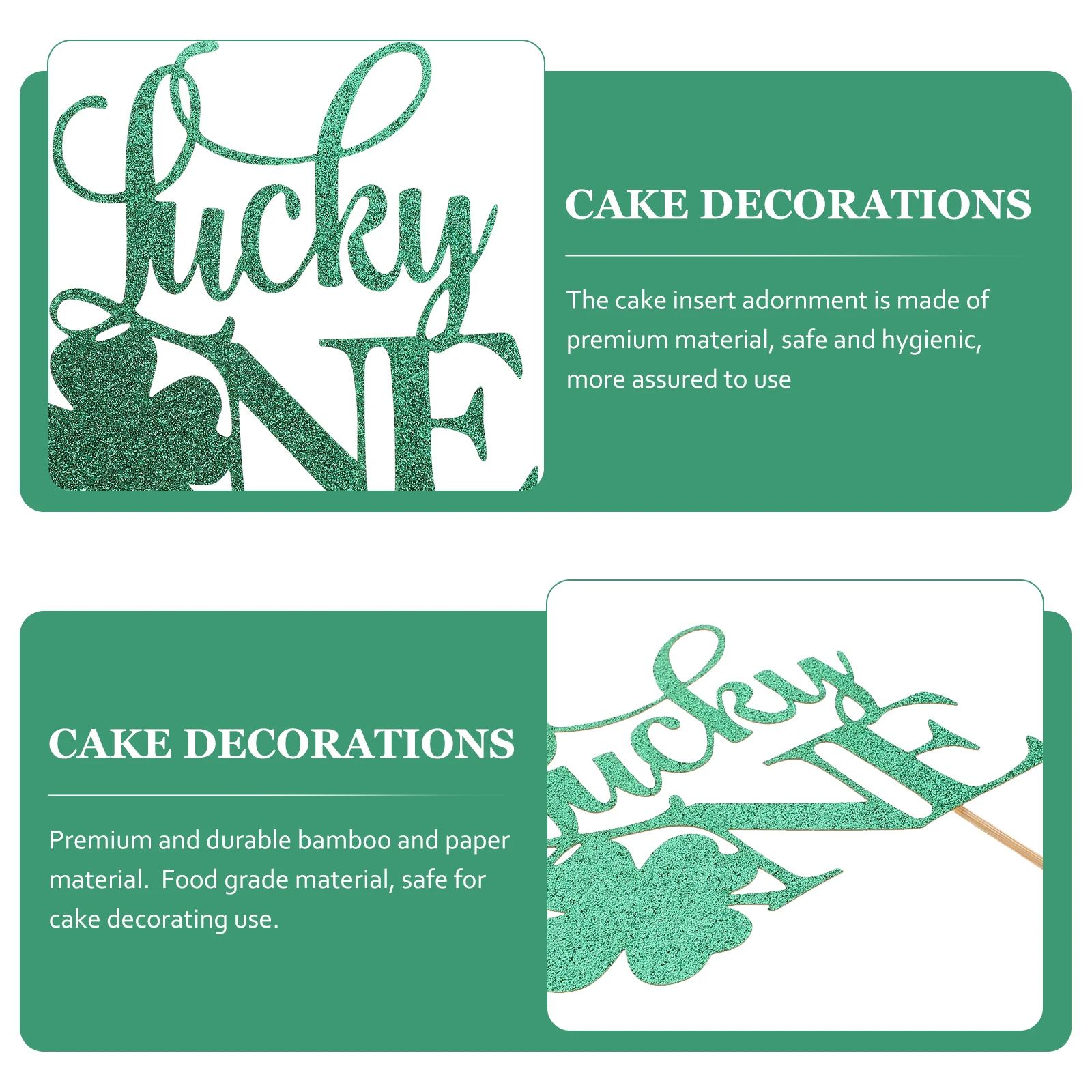 

10 Pcs Cake Insert St Patty's Day Cupcake Toppers Decoration Party Festival Bamboo Congrats