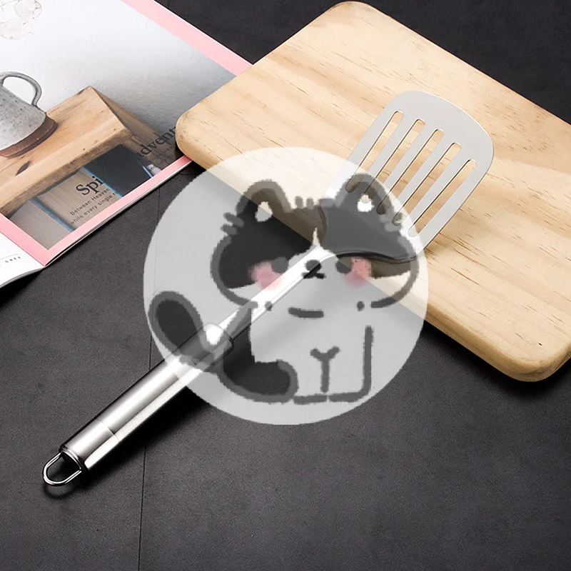 Popular Stainless Steel Slotted Turner Kitchen Cooking Spatula Saute Steak Burger Butter Tool Kitchen Utensils Cookware