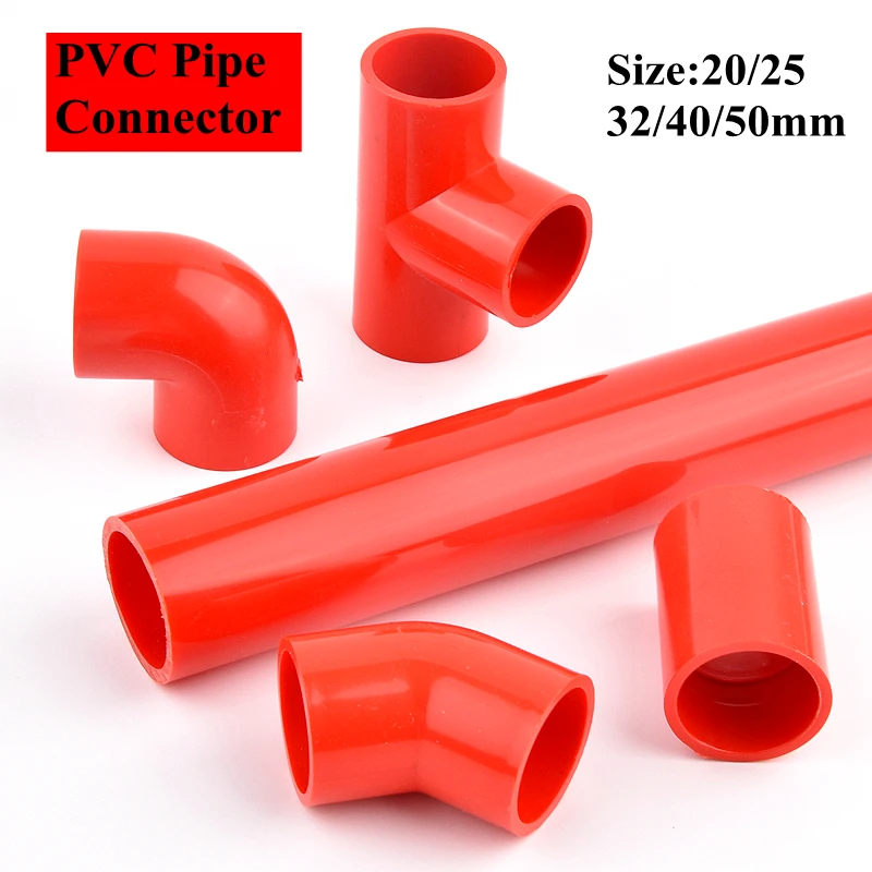 1Pc 20mm~50mm PVC Pipe Fitting Connectors Aquarium Pipeline Water Delivery Joint Garden Irrigation 90 Elbow Direct Tee Joint
