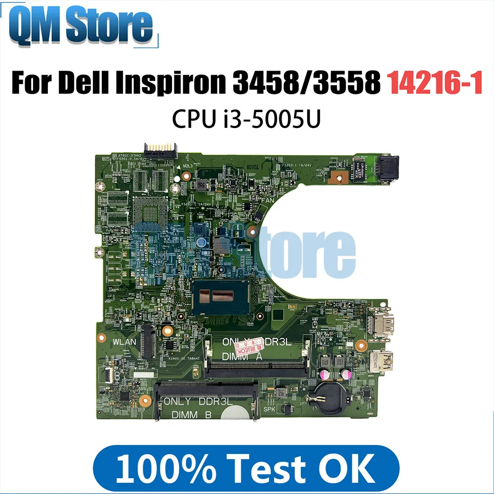 CN-0MY4NH Mainboard For DELL Inspiron 3458 3558 Notebook motherboard 14216-1 with i3-5005U CPU DDR3 full tested