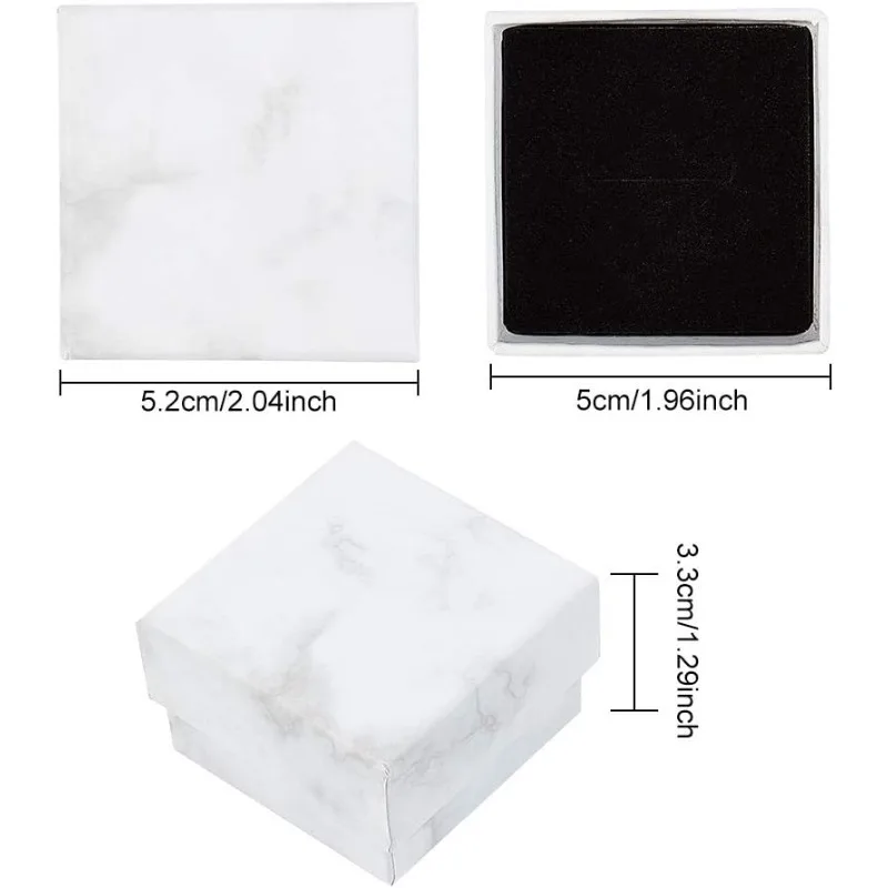 Small Square Kraft Ring Earring Box, 12 Pack