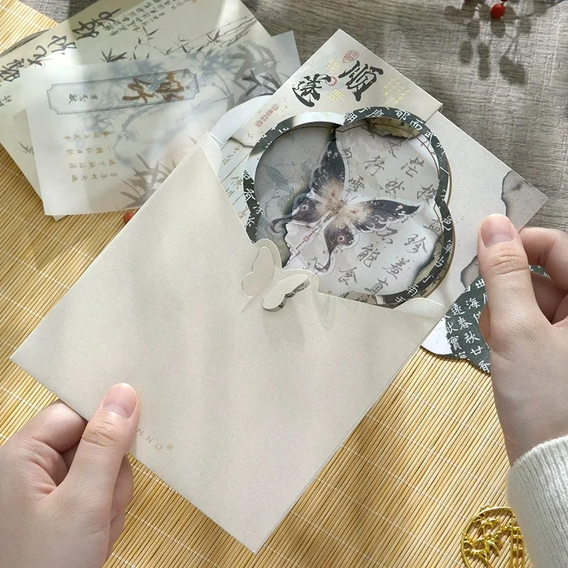 Customized. Rotating Invitation Card Window Folding Customized Picture Niche Retro Window Flower Hollow Blessing Greet