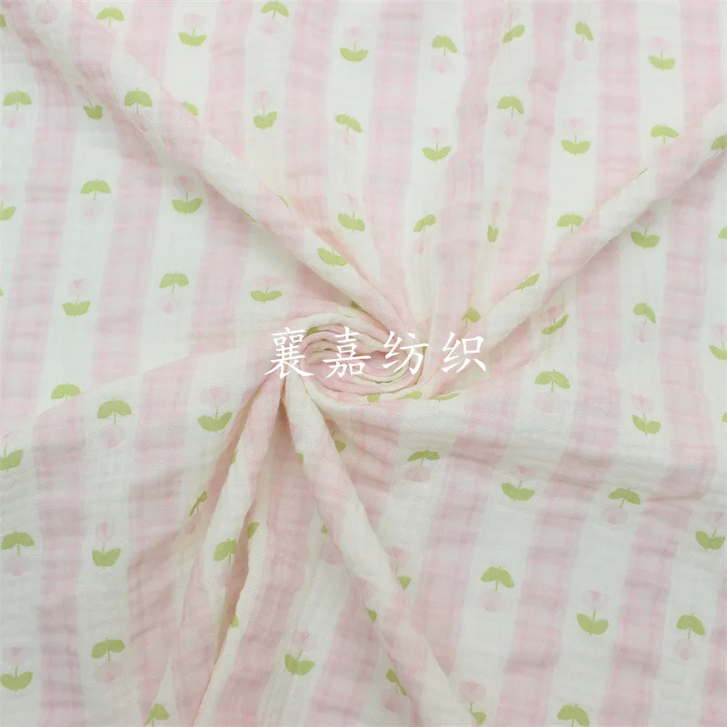 10X1.35M Double-layer Cotton Gauze, Crepe, Tulip Print, Children's Pajamas, Quilts, Loungewear Fabrics