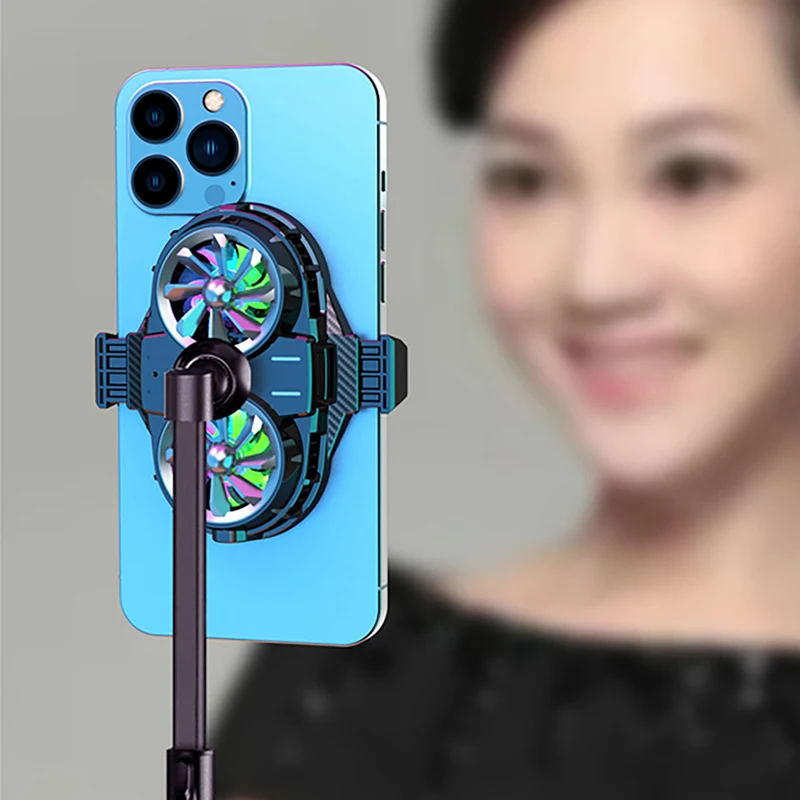 X53 Dual-core Semiconductor Radiator Portable Adjustable Back Clip Silent Phone Cooling Fan For Smartphone Live Game Accessories