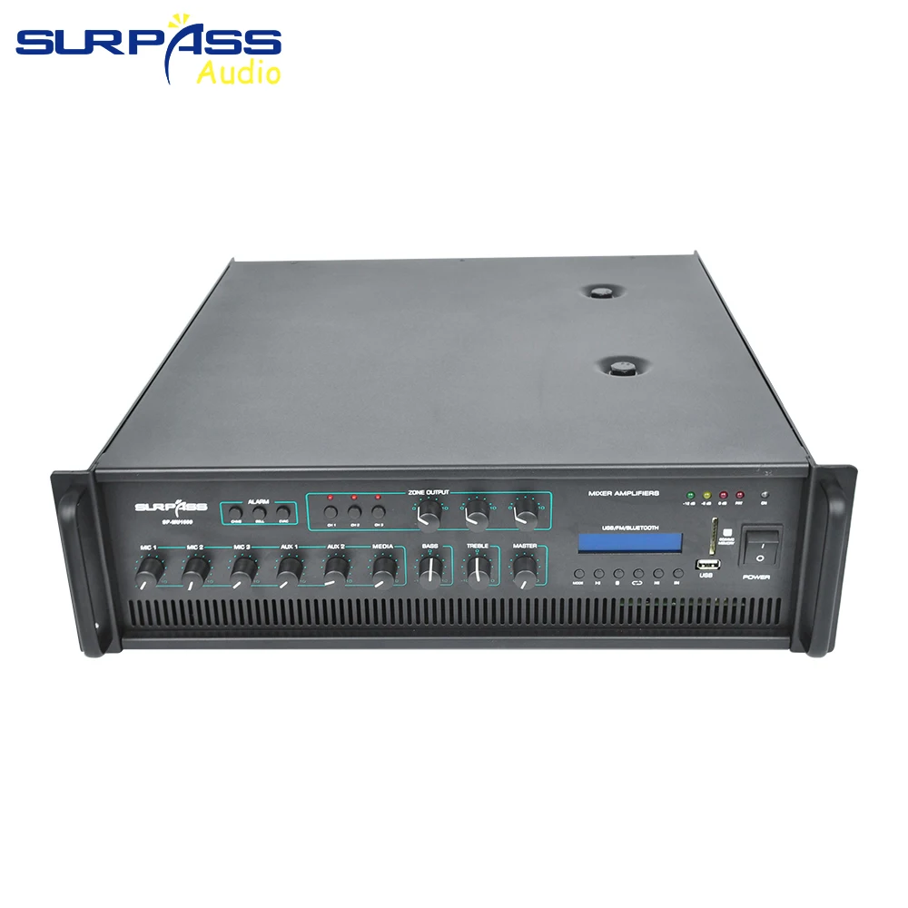 6 Zone Mixer Amplifier USB FM Bluetooth Public Address Stage Audio Equipment