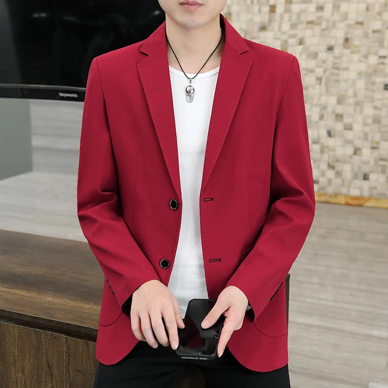 

Блейзер мужской деловой джентльменский корейский свадебный модный тренд для похудения однотонный удобный и универсальный элитный повседневный пиджак