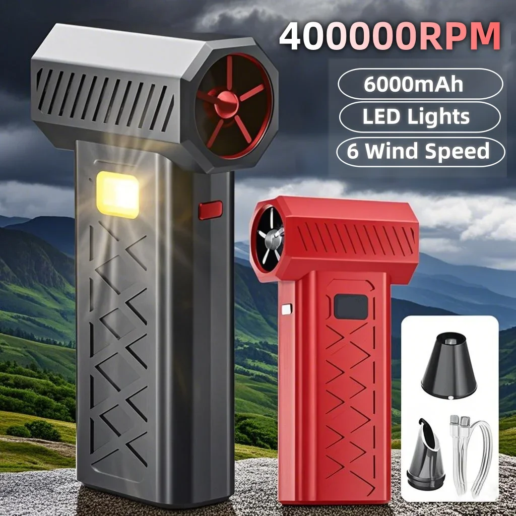 

Violent Fan 400000RPM Powerful Air Blower Turbo Fan with LED Display& Lighting Dust Cleaner 6 Speeds Brushless Turbo Jet Blower