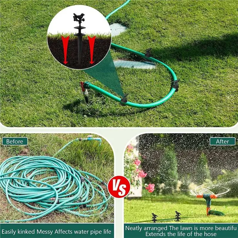[B17B!】 Garden Hose Guide Spike 11.8 Inch Heavy Duty Metal Hose Support Spike Keeps Flower Beds Plant Yard Lawn