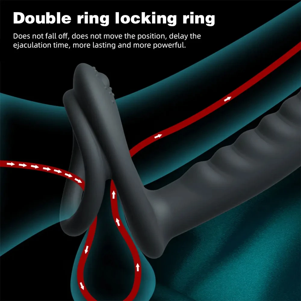 10 Speeds Vibrator Strap Double Penetration Anal Plug Butt Plug Vibrator for Men Strap on Penis Vagina Plug Sex Toys for Couples