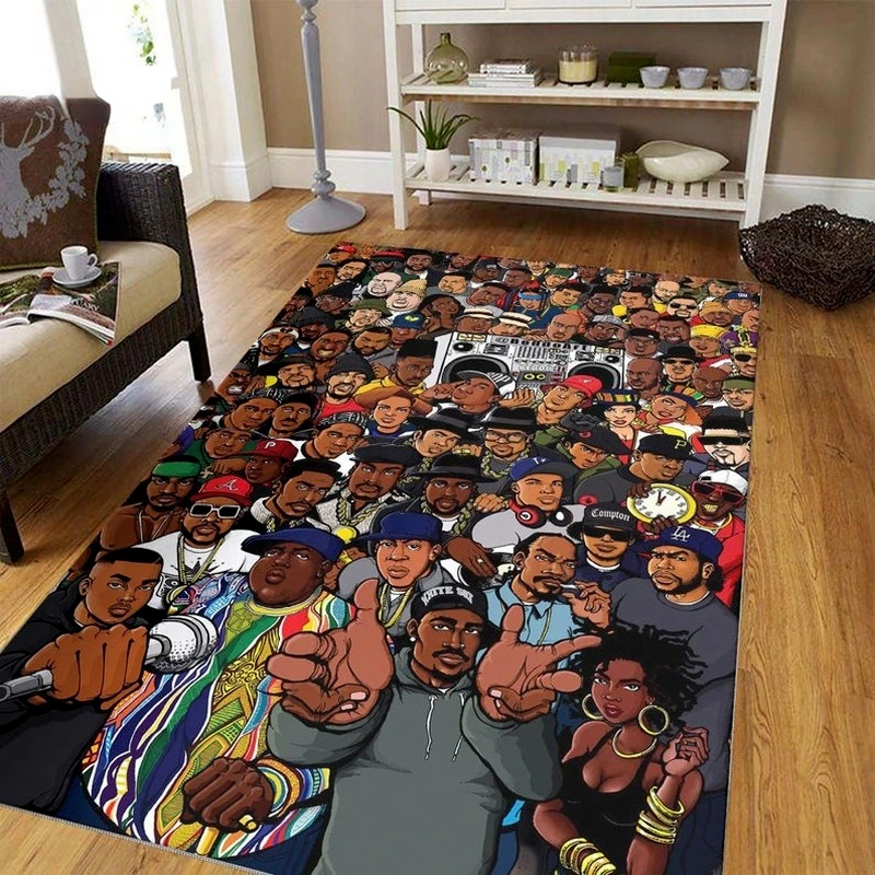 Hip Hop Music Rap Star Carpet for Living Room Home Decor Sofa Table Large Area Rugs Non-slip Kitchen Floor Mat Floor Carpet