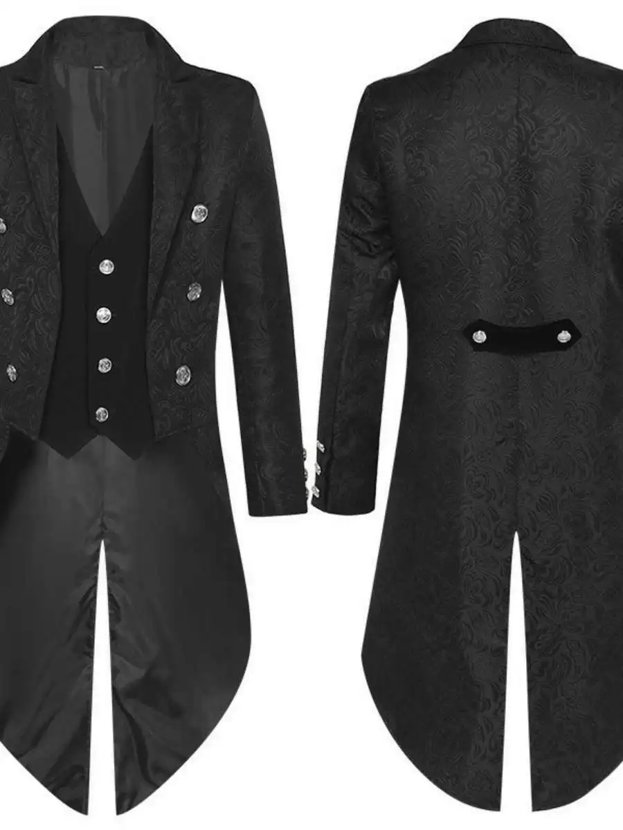 

Новый фрак на Хэллоуин, средневековый ретро мужской длинный костюм в стиле панк, полиэстер, традиционный китайский оперный костюм