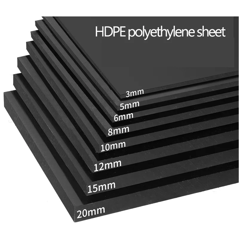 Nontoxic Polyethylene Sheet HDPE Board Wear Resistant Food Grade Black PE Plate Handmade Model Engineering Plastic Gaskets