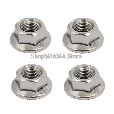 9pcs M10 x 1.25mm Pitch Metric Fine Thread 304 Stainless Steel Hex Flange Nut