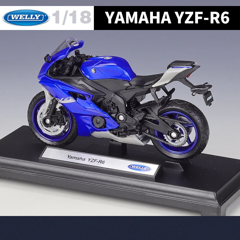 Welly 1:12 Yamaha YZF-R6 Alloy Racing Motorcycle Model Simulation Diecast Metal Street Motorcycle Model Collection Children Gift