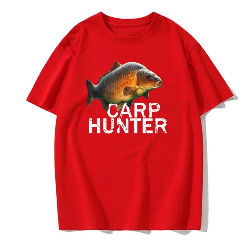 Summer Harajuku Carp Print Men\'s T-shirt Casual Breathable Round Neck Short-sleeved Sports European Size T-shirt Clothing