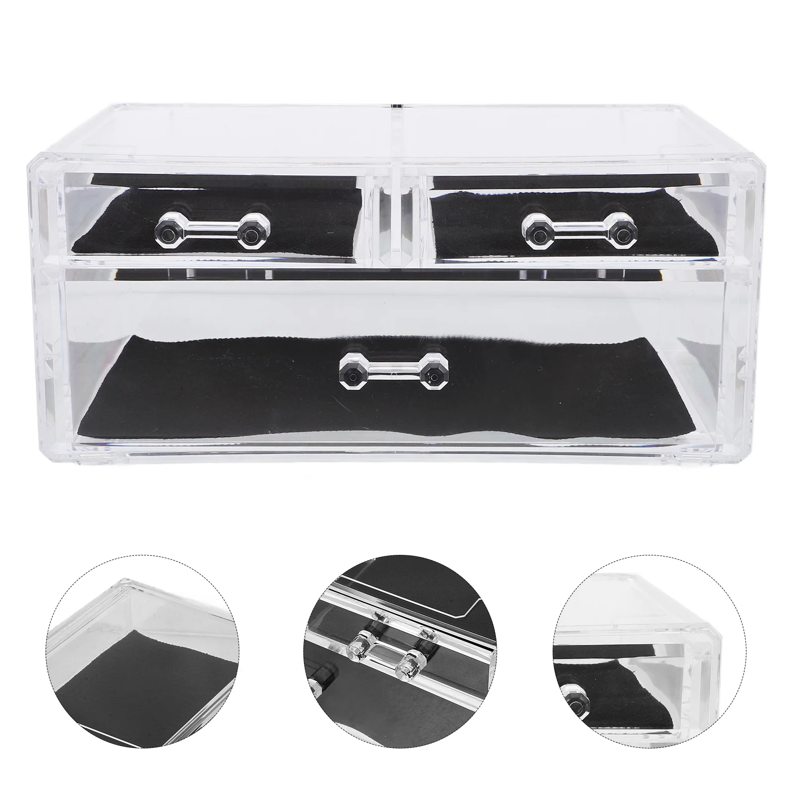 

Clear Acrylic Makeup Organizer Drawer Stackable Transparent Storage Organizer for Cosmetics Vanity Desk Clear Drawer Box