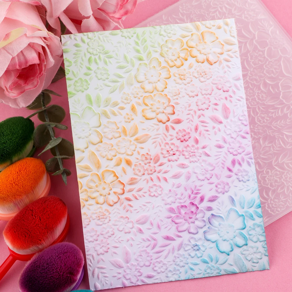 1pc 3D Embossing Folder Beautiful Flower Leavs Pattern for DIY Scrapbooking Adding Texture Paper Craft Making Stencil 2024