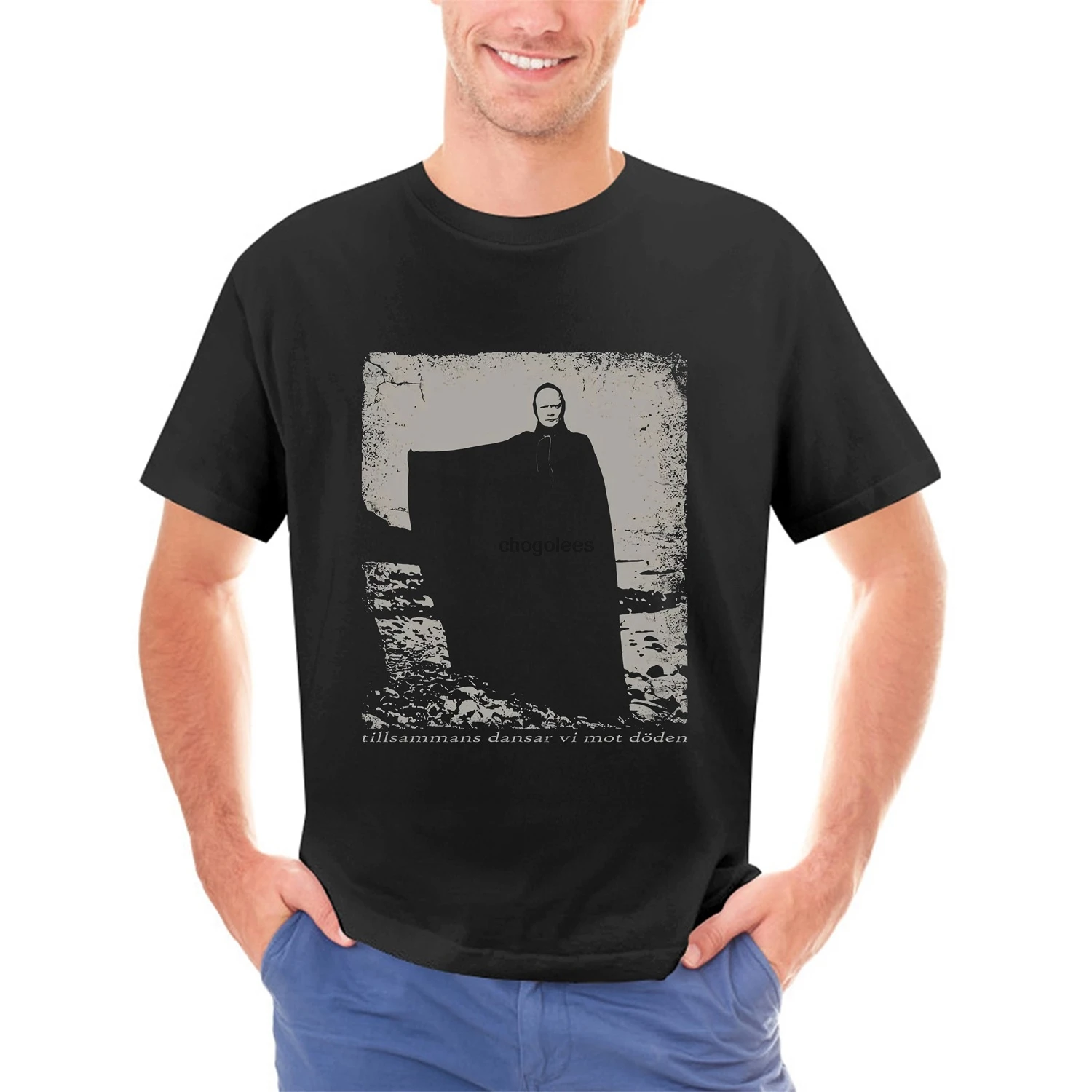 The Seventh Seal Shirt Ingmar Bergman T-Shirt Distressed Memento Mori Shirt Dance of Death Tee Sjunde Inseglet Cult Horror Movie