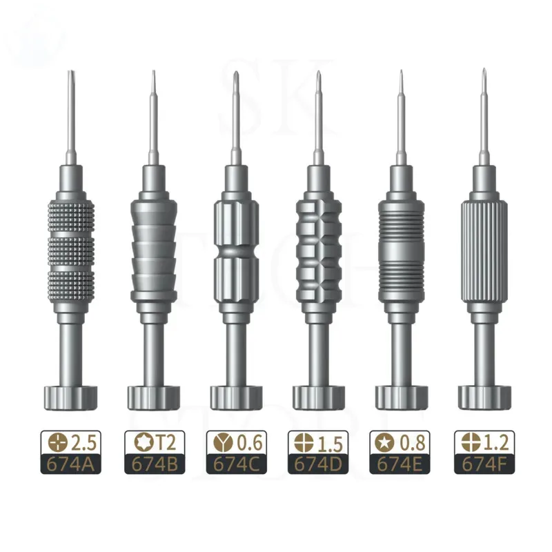 TE674 High Hardness Precision Screwdriver 0.6 0.8 1.2 1.5 T2 2.5 Plum Blossom Cross For iPhone Bottom Internal Disassembly Tools