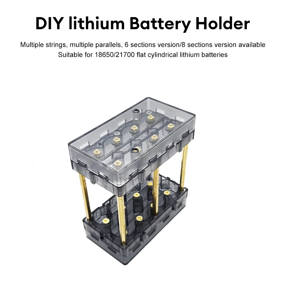 1set Splicable DIY Energy Storage Bracket Kit For Flat Head 18650 & 21700 Lithium Battery Holder Storage Box Case Wholesale