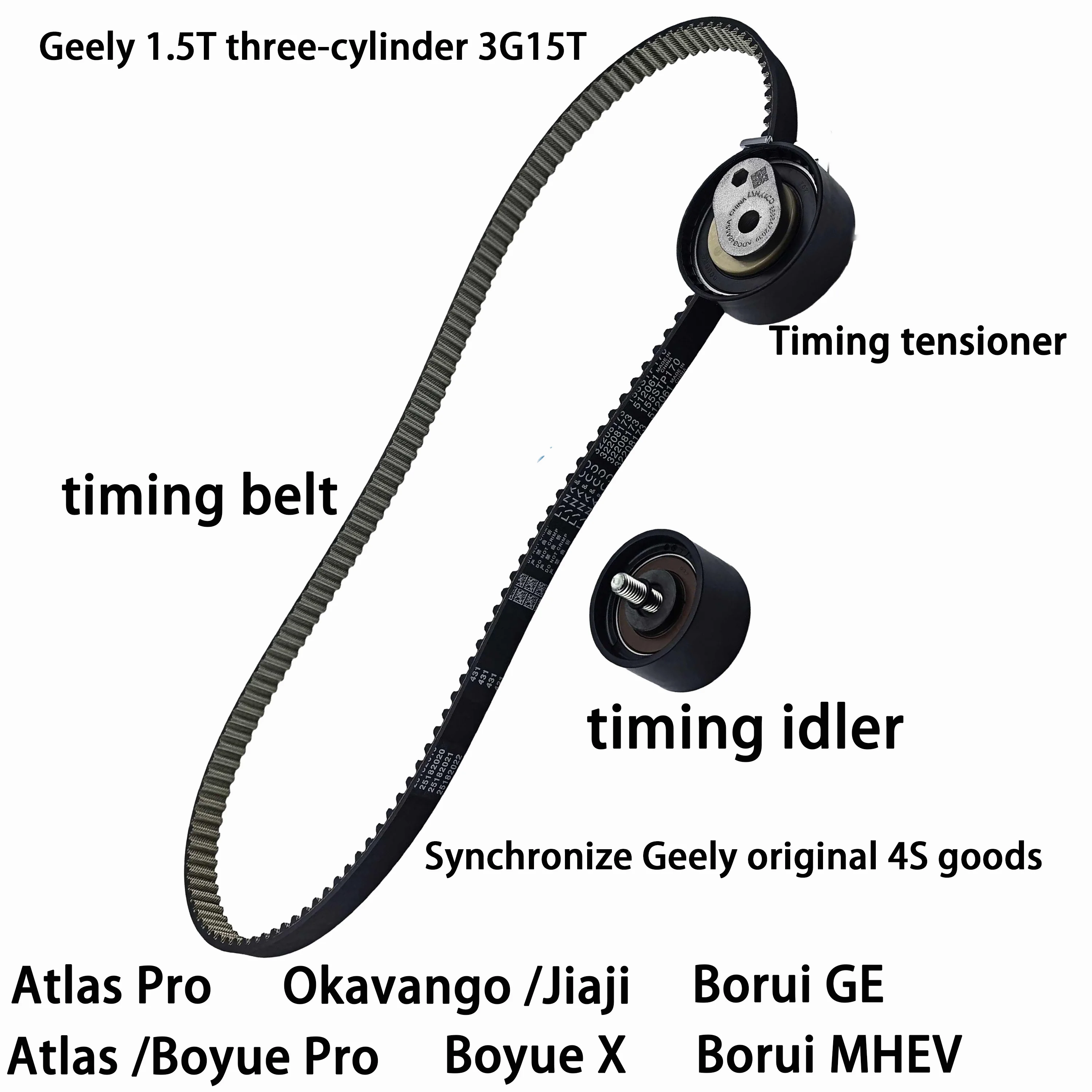 

Geely Atlas/Atlas Pro/Boyue Pro/Boyue X/Bori Ge/Bori PHEV/Jiaji/Okavango/Timing Belt Repair Kit Original Factory