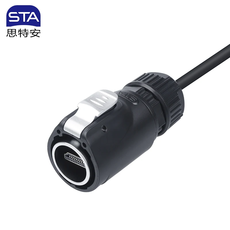 HDMI Waterproof Connector LP24 4K High-definition Video Cable IP67 Square Female Socket With Male Connector