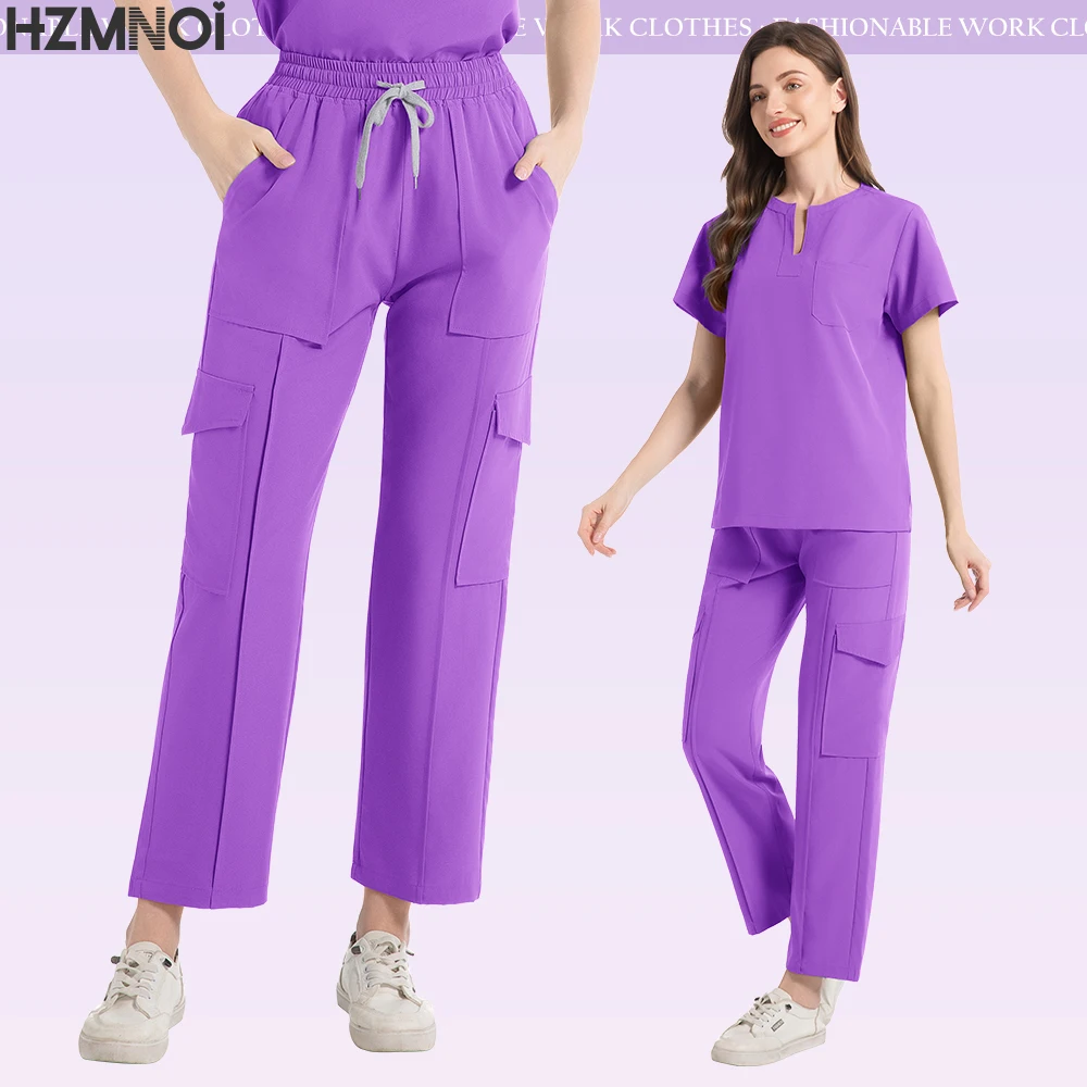Wholesale Price Surgical Pajama Woman Hospital Uniforms for Doctor Nurse Dental Clinic Scrubs Sets Workwear Top Drawstring Pants