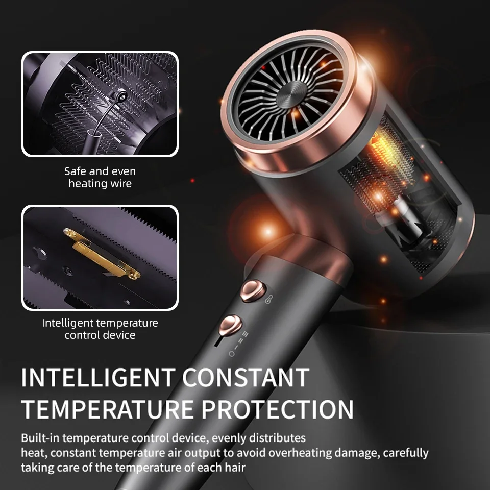 2000W Hair Dryer Professional Negative Ion Blower Home Use Hot Cold Blow Drying Salon Blower Diffuser Concentrator Nozzle