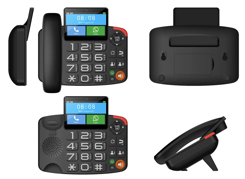 Hindetel Cordless Landline Phone Tablet Smart Android 9.0 Telephone 4 Inch Larger HD Screen Handset Cell Phone