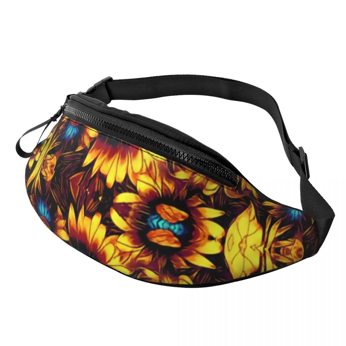 

Abstract Floral Waist Bag Sunflowers Print Picture Polyester Waist Pack Sports Men Bag