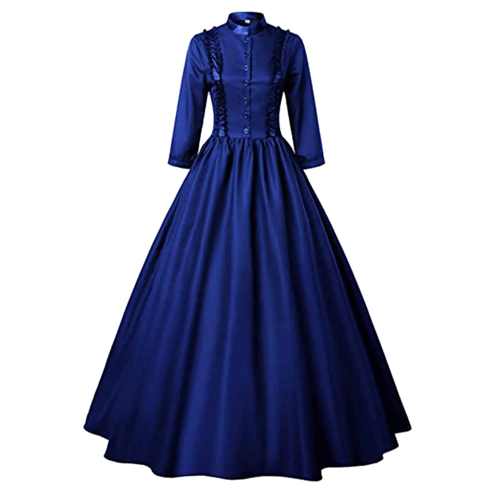 

Women's Medieval Gothic Dress Renaissance Queen Masquerade Cocktail Party Dress Long Sleeve A Line Swing Gowns Halloween Costume