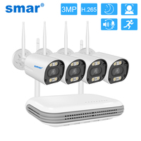 Smar H.265 3/5MP Camera kit Wireless CCTV System Wifi Camera Kit Security Audio AI Face Detect IP 8CH NVR Video Surveillance