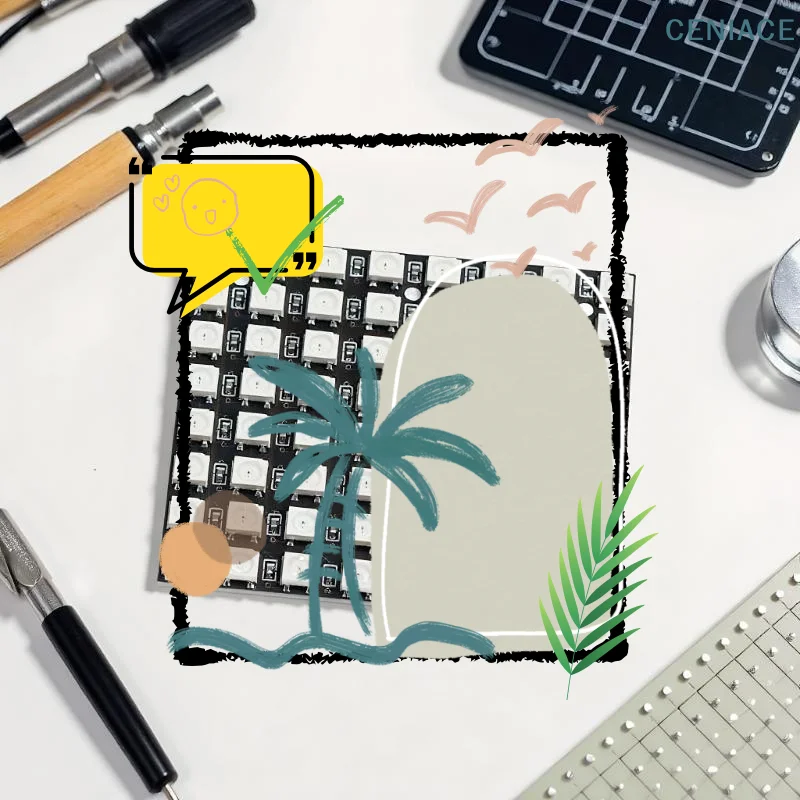 لوحة إضاءة ملونة متوافقة مع Arduino WS2812 LED 5050 RGB 8x8 64 بت